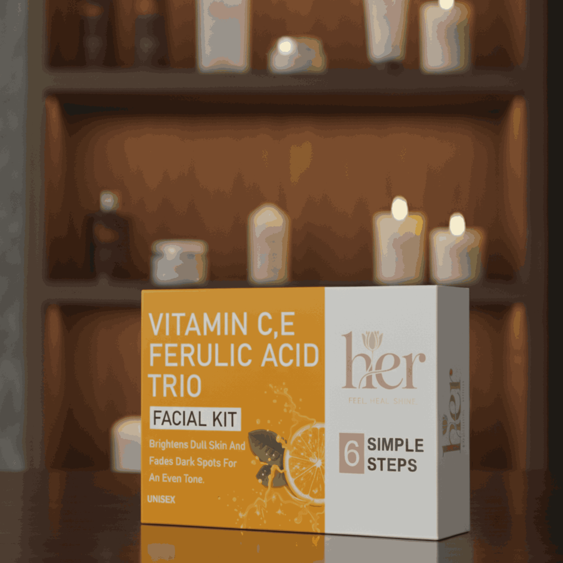 Vitamin C, E & Ferulic Acid Trio Facial Kit – 6 Step Brightening & Dark Spot Reduction Ritual - Sparsh Wellness